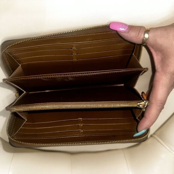 LOUIS VUITTON Monogram Zippy Venice Long Wallet Khaki Vernis Authentic - Picture 12 of 16